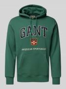 Gant Hoodie mit Label-Print in Mint, Größe 5XL