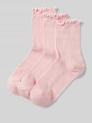 Pieces Socken mit Baumwoll-Anteil und Rüschen Modell 'AFIA' in Rose, G...