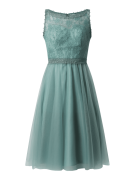 Luxuar Cocktailkleid aus Mesh und Spitze in Mint, Größe 44