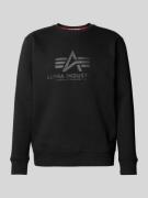 Alpha Industries Sweatshirt mit Label-Print in Black, Größe L