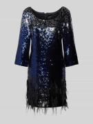 Marc Cain Midikleid mit Paillettenbesatz in Royal, Größe 34