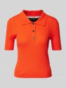 Marc Cain Strickshirt mit Strukturmuster in Rot, Größe 36