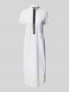 Marc Cain Midikleid mit Stehkragen in Offwhite, Größe 34