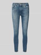 Only Skinny Fit Jeans aus Baumwoll-Mix mit fransigem Beinabschluss Mod...