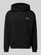 REVIEW Hoodie mit Label-Print in Black, Größe L