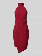 Lipsy Cocktailkleid in ärmellosem Design in Dunkelrot, Größe 46