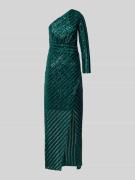 Lipsy Abendkleid mit Paillettenbesatz in Dunkelgruen, Größe 34
