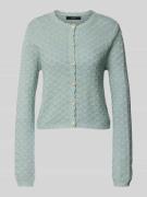 Vero Moda Regular Fit Strickjacke aus Baumwoll-Mix mit Lochstrickmuste...