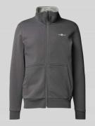 Tom Tailor Regular Fit Sweatjacke aus Baumwoll-Mix mit Stehkragen in A...