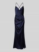 Laona Abendkleid mit Spaghettiträgern in Dunkelblau, Größe 42