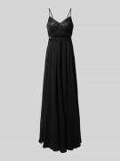 V.M. Abendkleid mit Paillettenbesatz in Black, Größe 32