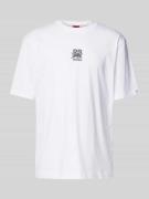 HUGO T-Shirt mit Label-Print Modell 'Deckies' in Weiss, Größe M