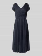 Vera Mont Knielanges Cocktailkleid in Wickel-Optik in Dunkelblau, Größ...