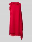 Vera Mont Knielanges Cocktailkleid mit Knotendetail in Rot, Größe 46