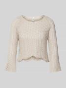 Only Cropped Strickpullover mit Baumwoll-Anteil Modell 'NOLA' in Sand,...