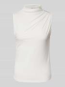 Pieces Regular Fit Top mit Stehkragen Modell 'MADISON' in Offwhite, Gr...