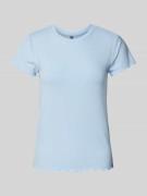 Pieces Slim Fit T-Shirt mit Viskose-Anteil Modell 'NICCA' in Hellblau,...