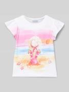 Mayoral T-Shirt mit geripptem Rundhalsausschnitt im 2er-Pack in Rosa, ...