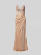 Luxuar Abendkleid mit Beinschlitz in Gold, Größe 32