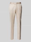 Wilvorst Slim Fit Anzughose mit Bügelfalten in Beige, Größe 48