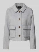 comma Jacke mit Umlegekragen in Mittelgrau, Größe 46