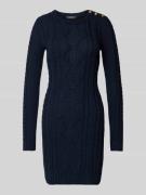 Lauren Ralph Lauren Knielanges Strickkleid mit Zopfmuster Modell 'SHAD...