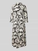 0039 Italy Maxikleid mit Bindegürtel Modell 'JULENE' in Black, Größe X...