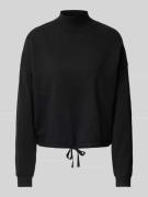 Street One Sweatshirt mit gerippten Abschlüssen in BLACK, Größe 34