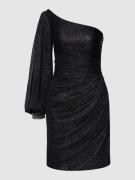 Luxuar Asymmetrisches Cocktailkleid mit schimmerndem Besatz in Black, ...