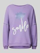 miss goodlife Oversized Sweatshirt mit gerippten Abschlüssen in Violet...