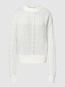 comma Casual Identity Strickpullover mit Effektgarn in Weiss, Größe 46
