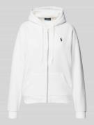 Polo Ralph Lauren Sweatjacke mit Logo-Stitching in Weiss, Größe M