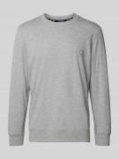 HOM Sweatshirt mit Label-Stitching in Mittelgrau Melange, Größe S