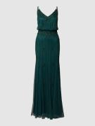 LACE & BEADS Abendkleid mit Zierbesatz in Dunkelgruen, Größe L