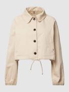 Tommy Hilfiger Cropped Jacke mit Knopfleiste in Beige, Größe 36