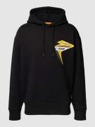BOSS Orange Hoodie mit Label-Print in Black, Größe L