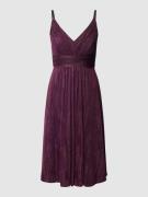 V.M. Knielanges Cocktailkleid mit Spaghettiträgern in Bordeaux, Größe ...