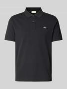 Gant Poloshirt mit Label-Stitching Modell 'SHIELD' in Black, Größe L