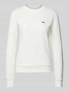Lacoste Sport Sweatshirt mit Logo-Stitching in Offwhite, Größe 42