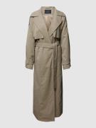 WITHBLACK Trenchcoat mit fein strukturiertem Muster in Taupe, Größe XL