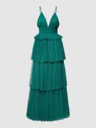 LACE & BEADS Abendkleid mit tiefem V-Ausschnitt in Lagune, Größe L