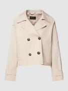 More & More Cropped Trenchcoat mit Reverskragen in Sand, Größe 44