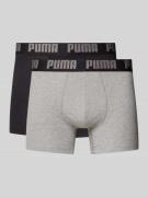 PUMA Trunks mit Label-Detail im 2er-Pack in Mittelgrau, Größe L