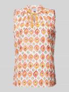 Emily Van den Bergh Blusentop mit Raffungen in Orange, Größe 38