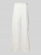 Emporio Armani Flared Stoffhose mit Bundfalten in Weiss, Größe 42