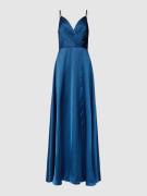 Luxuar Abendkleid in Wickel-Optik in Bleu, Größe 36