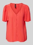 Vero Moda Comfort Fit Bluse mit Stoffknöpfen 'KANVA' in Rot, Größe 44