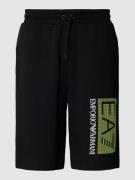 EA7 Emporio Armani Sweatshorts mit Label-Print in Black, Größe L