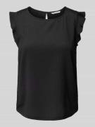 Tom Tailor Denim Tanktop mit Volantärmel in Black, Größe M