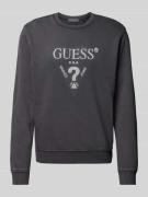 Guess Sweatshirt mit Label-Print Modell 'TREATED' in Black, Größe S